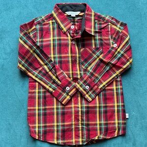Ruggedbutts Plaid Button Down Shirt - Red, Green, Yellow